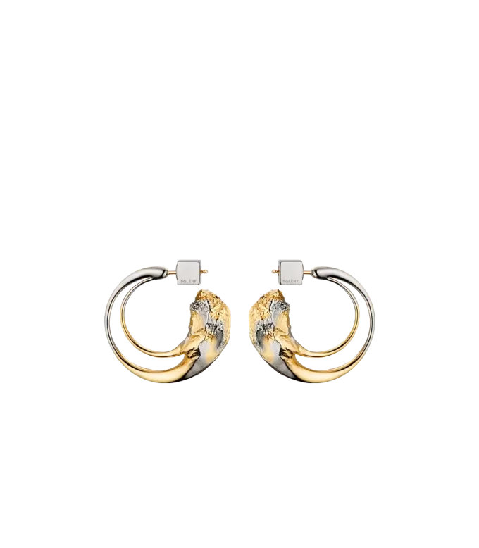 Eroz Creolen Edition Duo Palladium mit 24 Karat Vergoldung