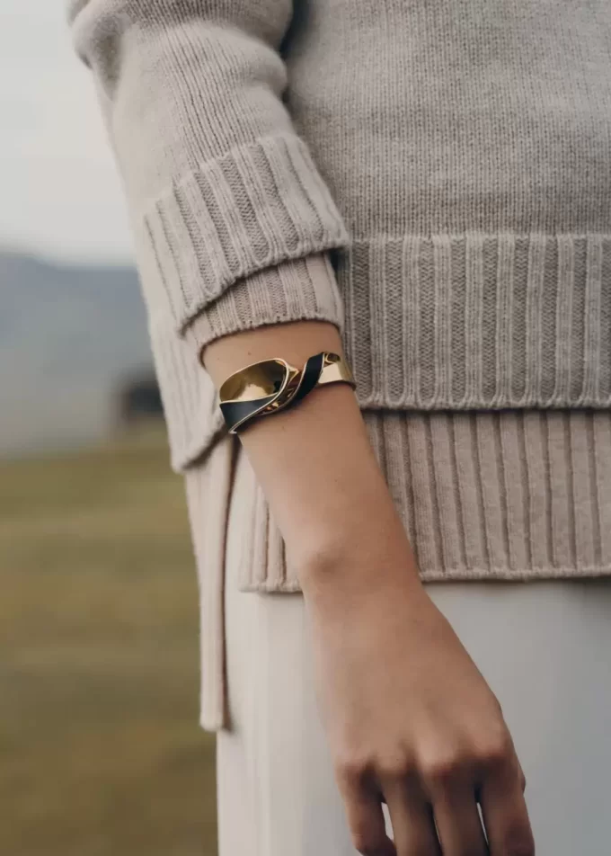 Éole Cuff Edition Schwarzes Leder