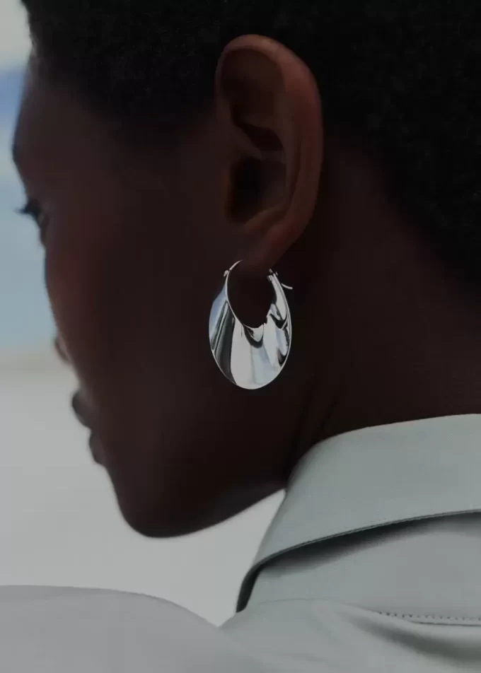 Éole Slim Hoop Earrings Edition Messing vergoldet